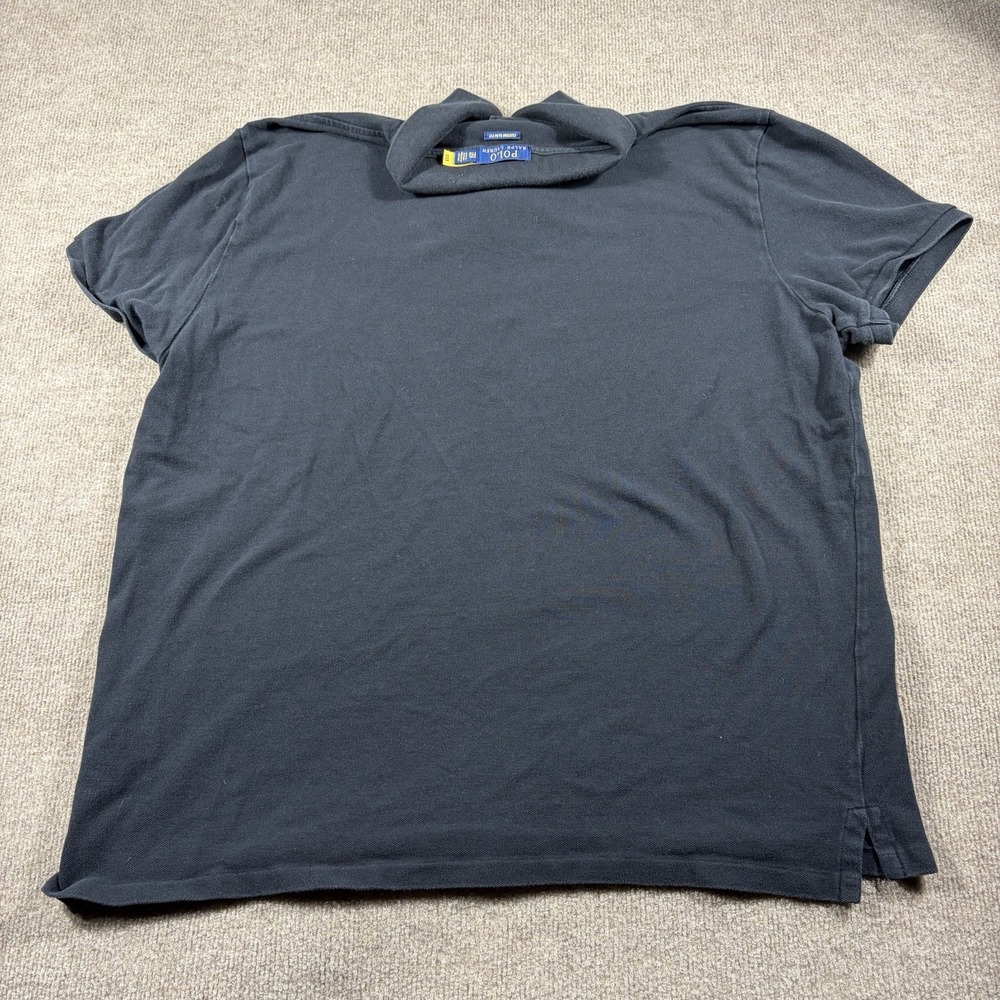 Polo Ralph Lauren men Short Sleeve Classic Fit Polo Collar XXL Black Cotton Pony - Picture 6 of 8